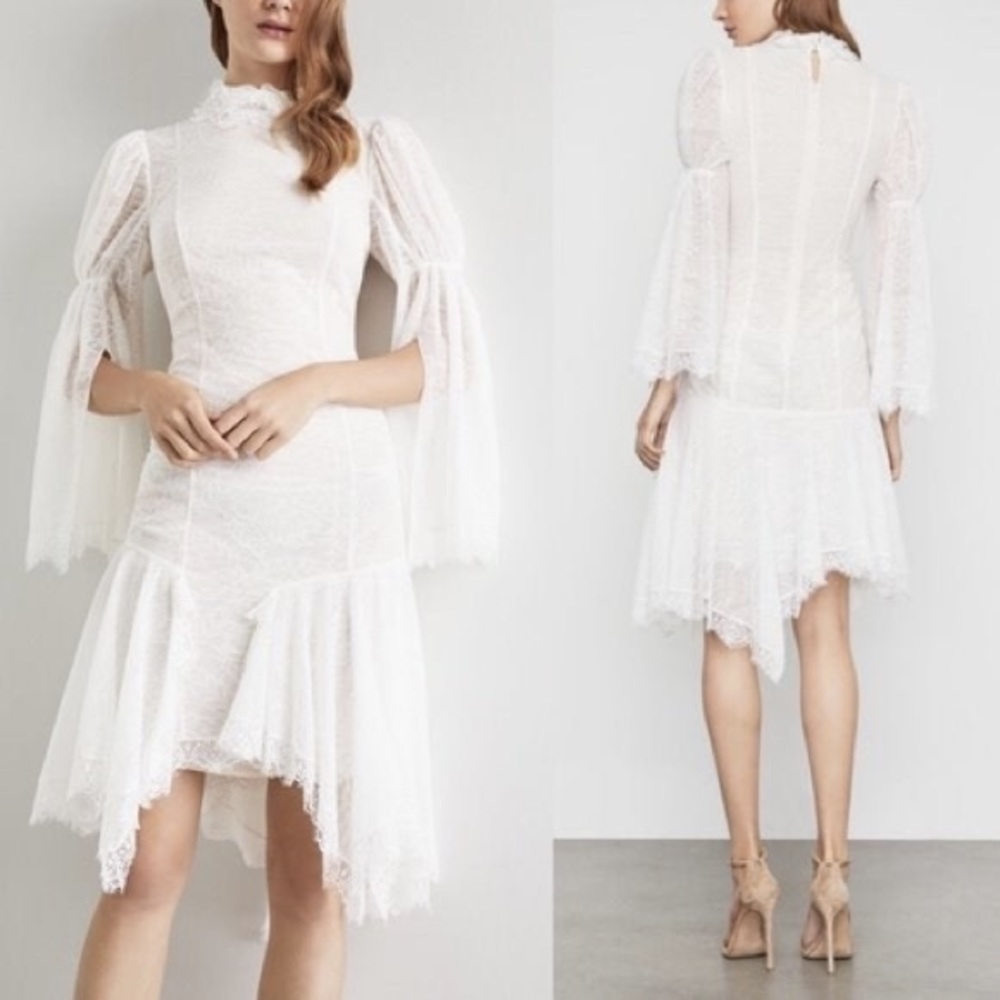 SOLD✨NWT BCBG MAXAZRIA Asymmetrical Lace Dress - Picture 5 of 9